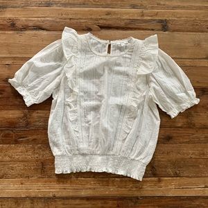 Cotton Shirt, White Sz M EUC